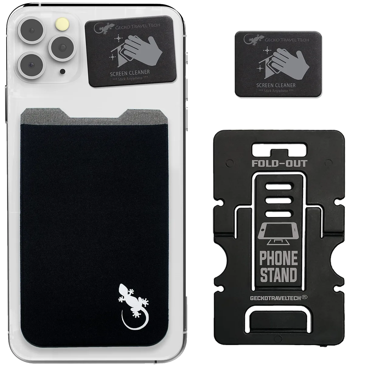 Gecko Travel Tech Card Holder Phone Wallet Black 5.8 cm x 1.2 cm x 9.5 cm — product photo