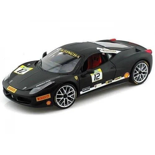 Hot Wheels Hot Wheels Ferrari 458 Challenge Matt Black #12 1:18 Diecast Vehicle — product photo