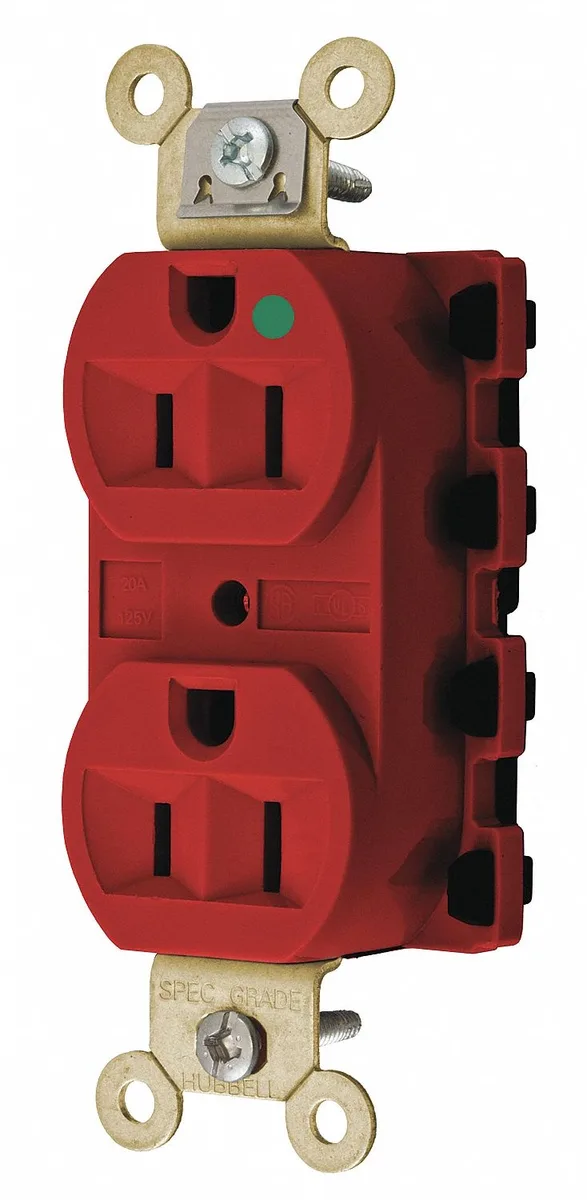 Snapconnect Snapconnect SNAP8200RA Duplex Modular Receptacle 15A 125V Red 1.700 .2 — product photo