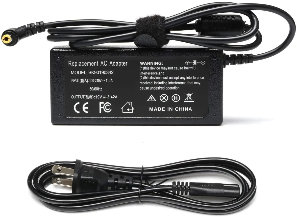 myVolts myVolts 19V 65W AC Adapter 5.5mm 2.5mm Toshiba Satellite Portege — product photo