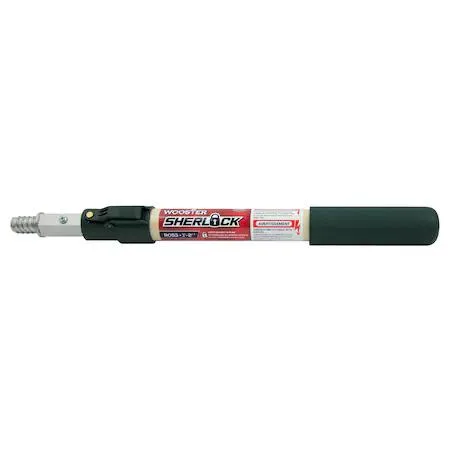 Tan fiberglass and aluminium telescoping pole, 1 to 2 ft, universal thread