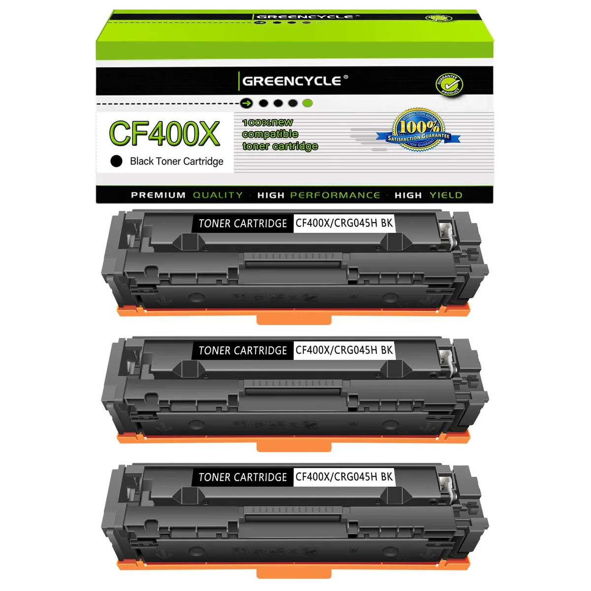 GREENCYCLE GREENCYCLE CF400X 3 Pack Black Toner Cartridge — product photo