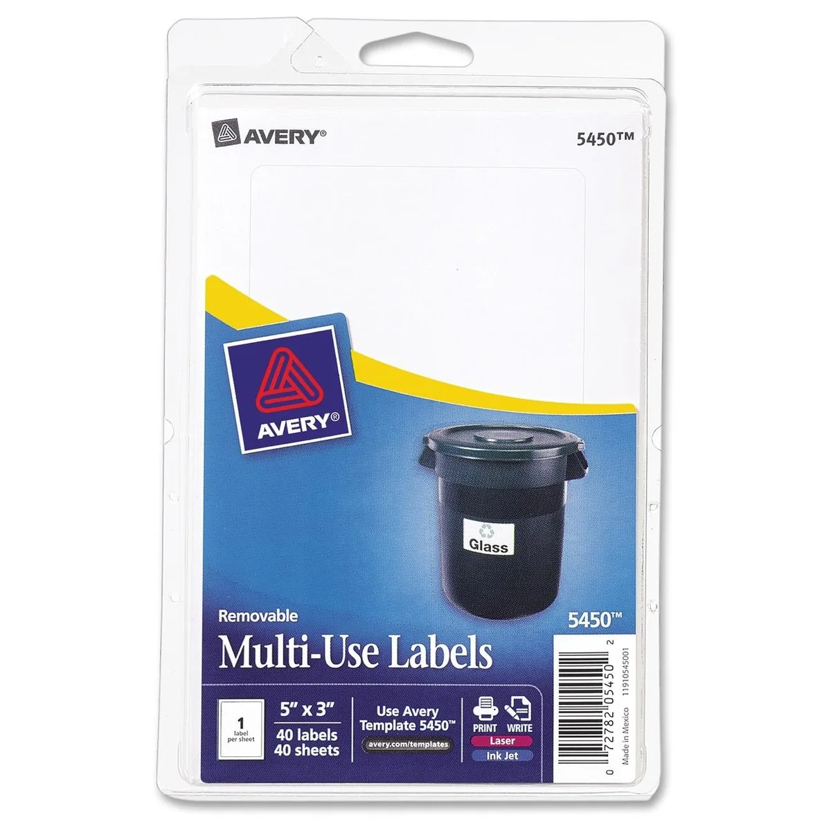 Avery Avery Removable Print/Write Rectangular Labels White 40 Pack — product photo