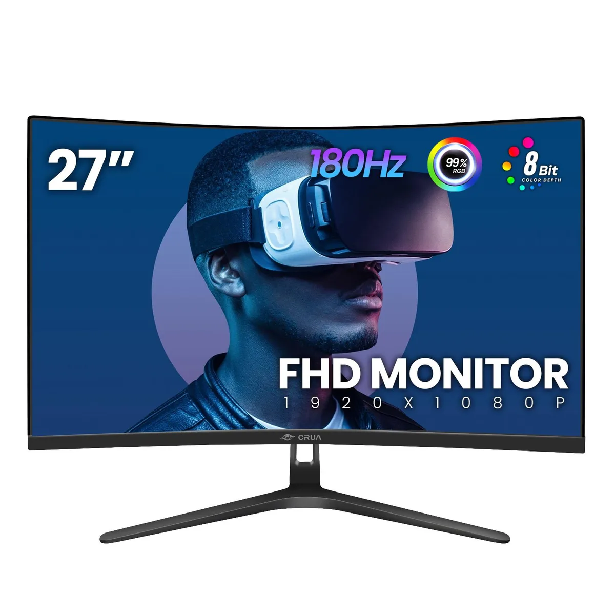 CRUA CRUA 27" 144Hz/180Hz Curved Gaming Monitor Black — product photo