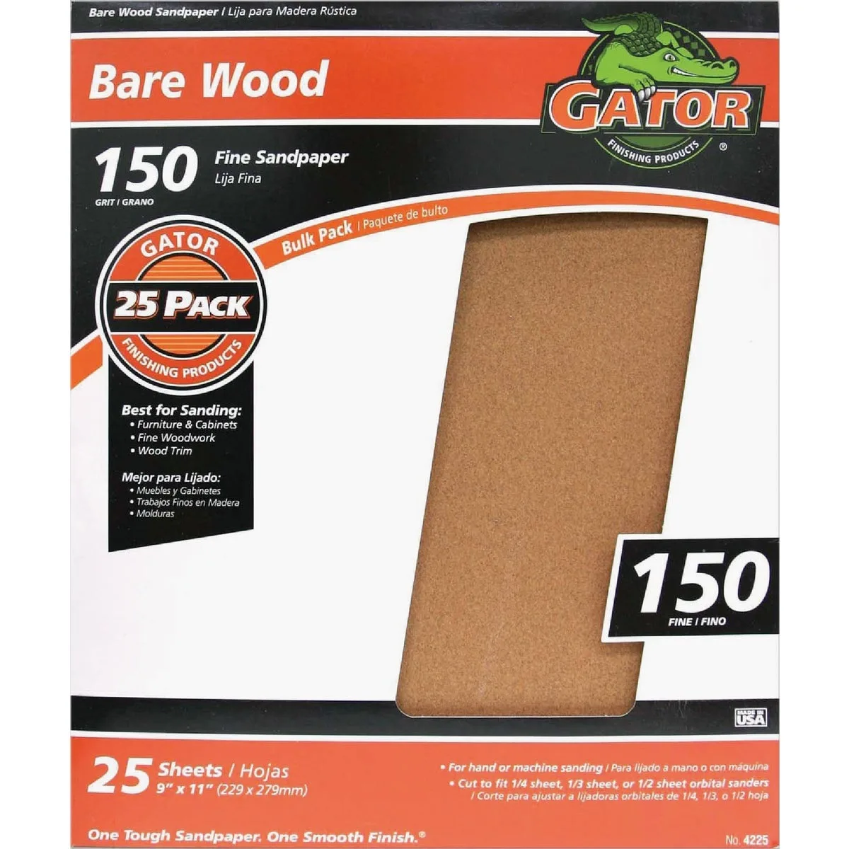 Ali Indistries Inc Ali Industries Inc 4225 Garnet Sandpaper 150 Grit 9 x 11 Inch 25 Sheets — product photo