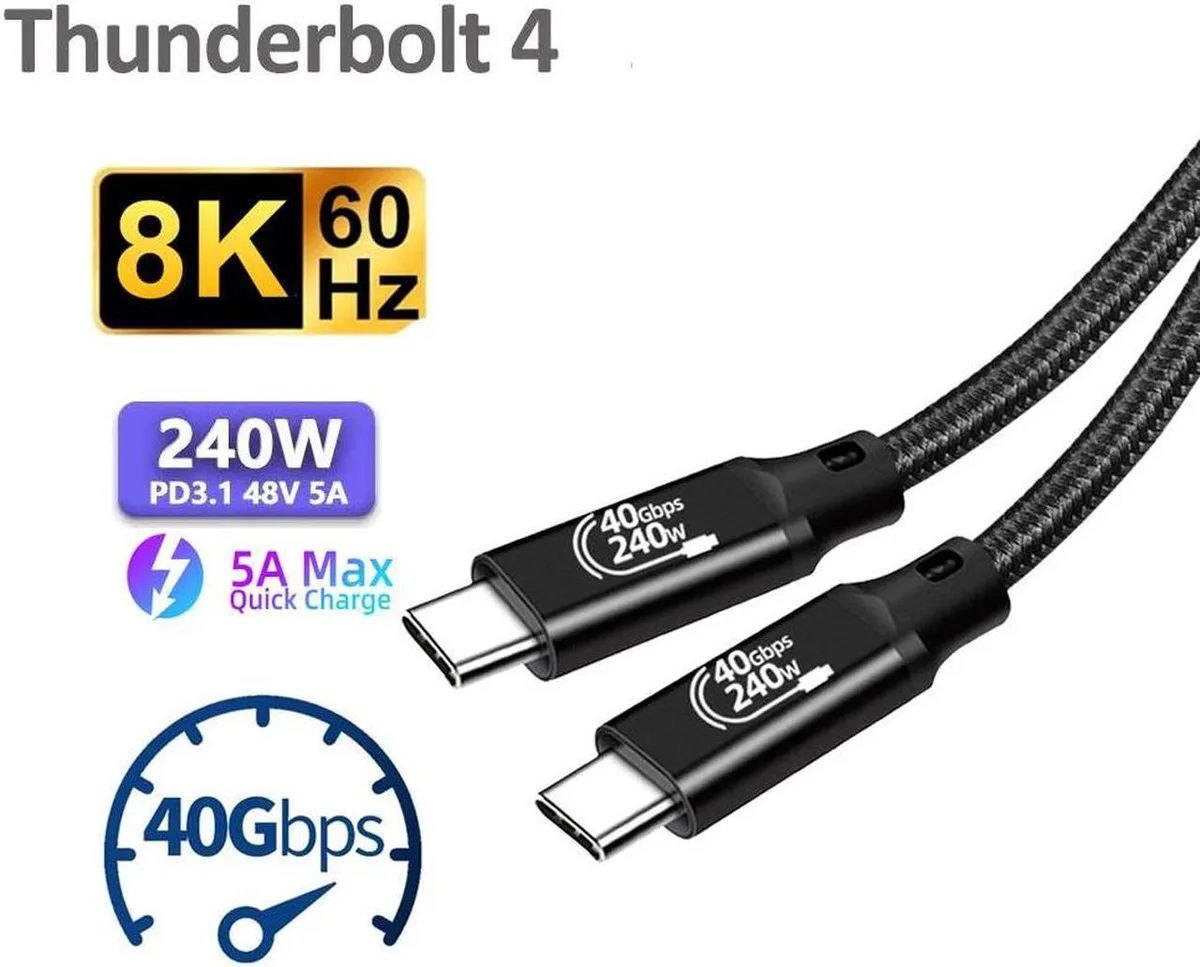 SMUGDESK SMUGDESK USB4 Pro Cable Braided 40Gbps 240W 8K@60Hz 1.6 FT — product photo