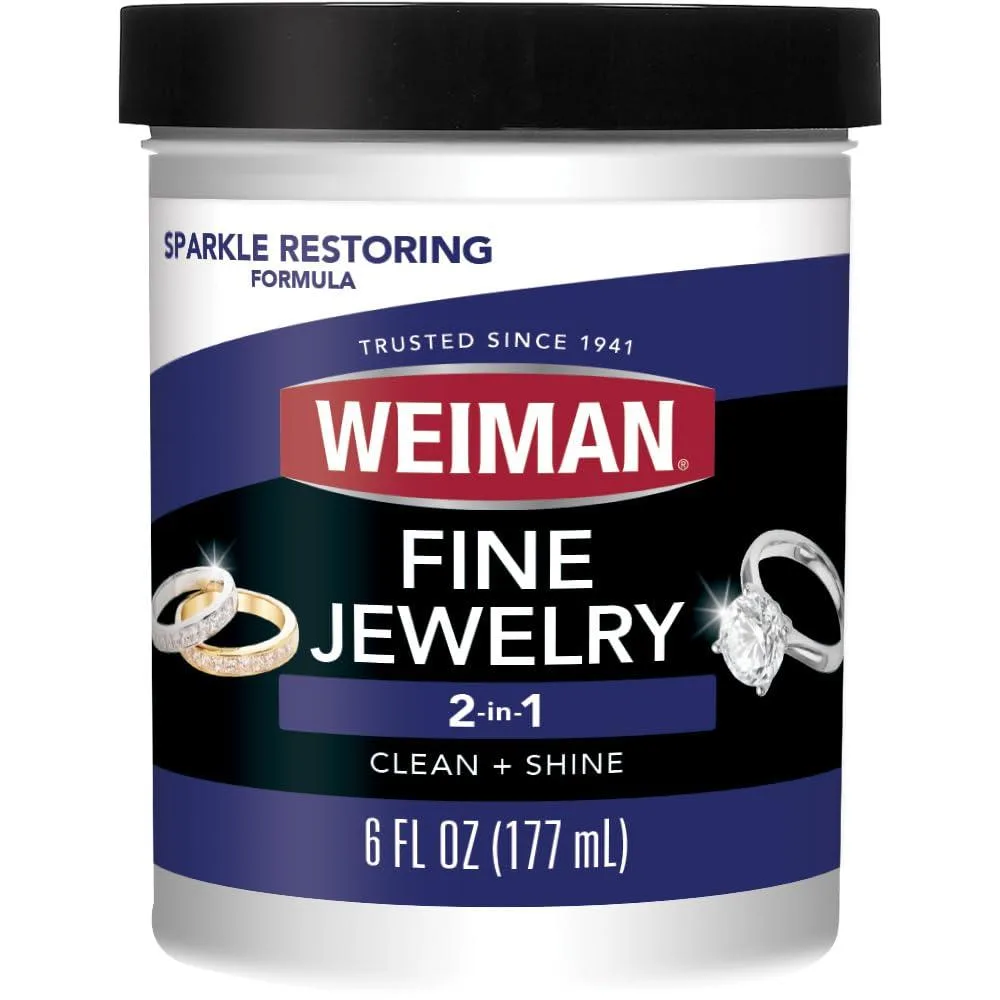 Weiman 2306 fine jewelry cleaner 6 oz plastic bottle with brush