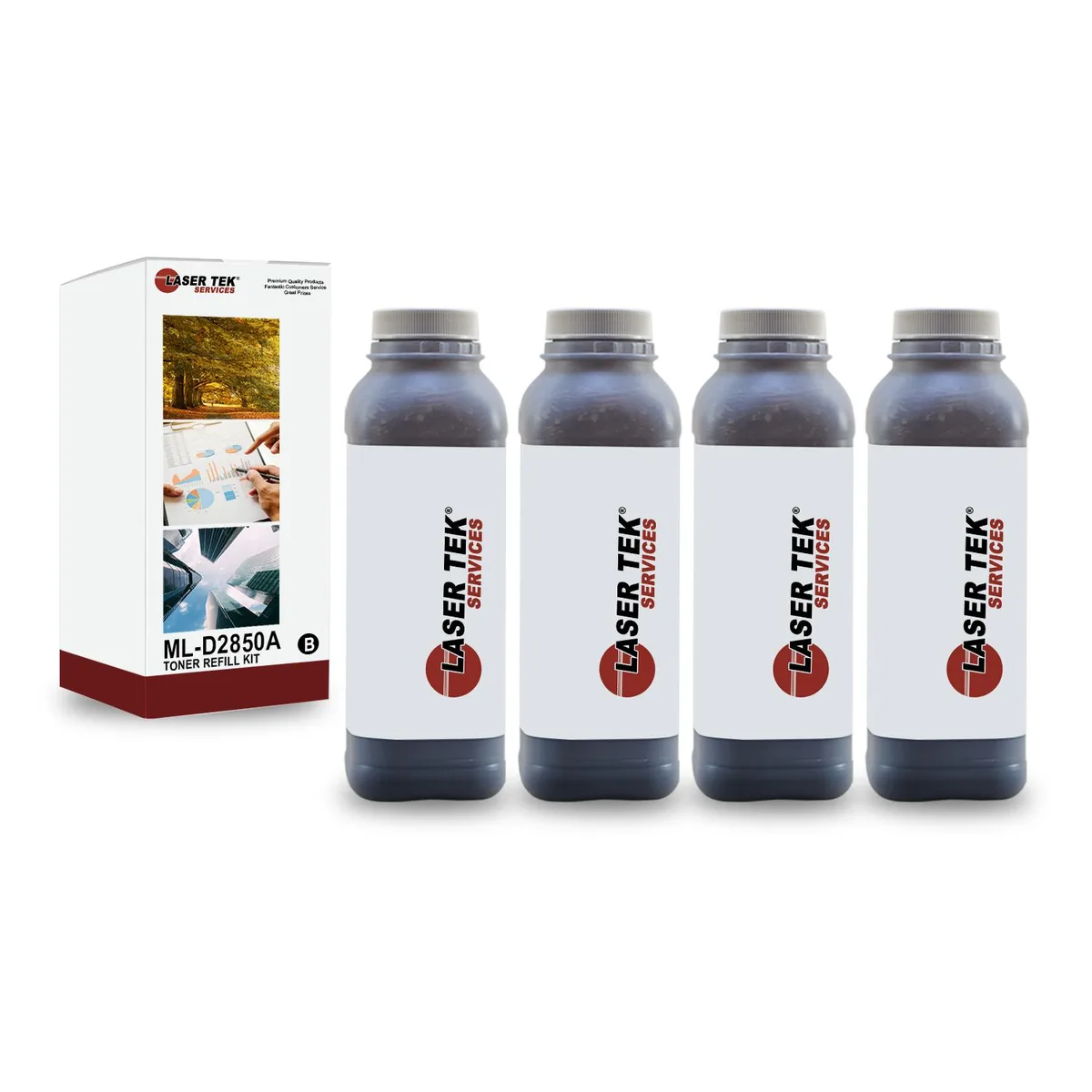 Laser Tek Services Laser Tek Services 4 Pack Black Toner Refill Samsung ML-2850 ML-2851 — product photo