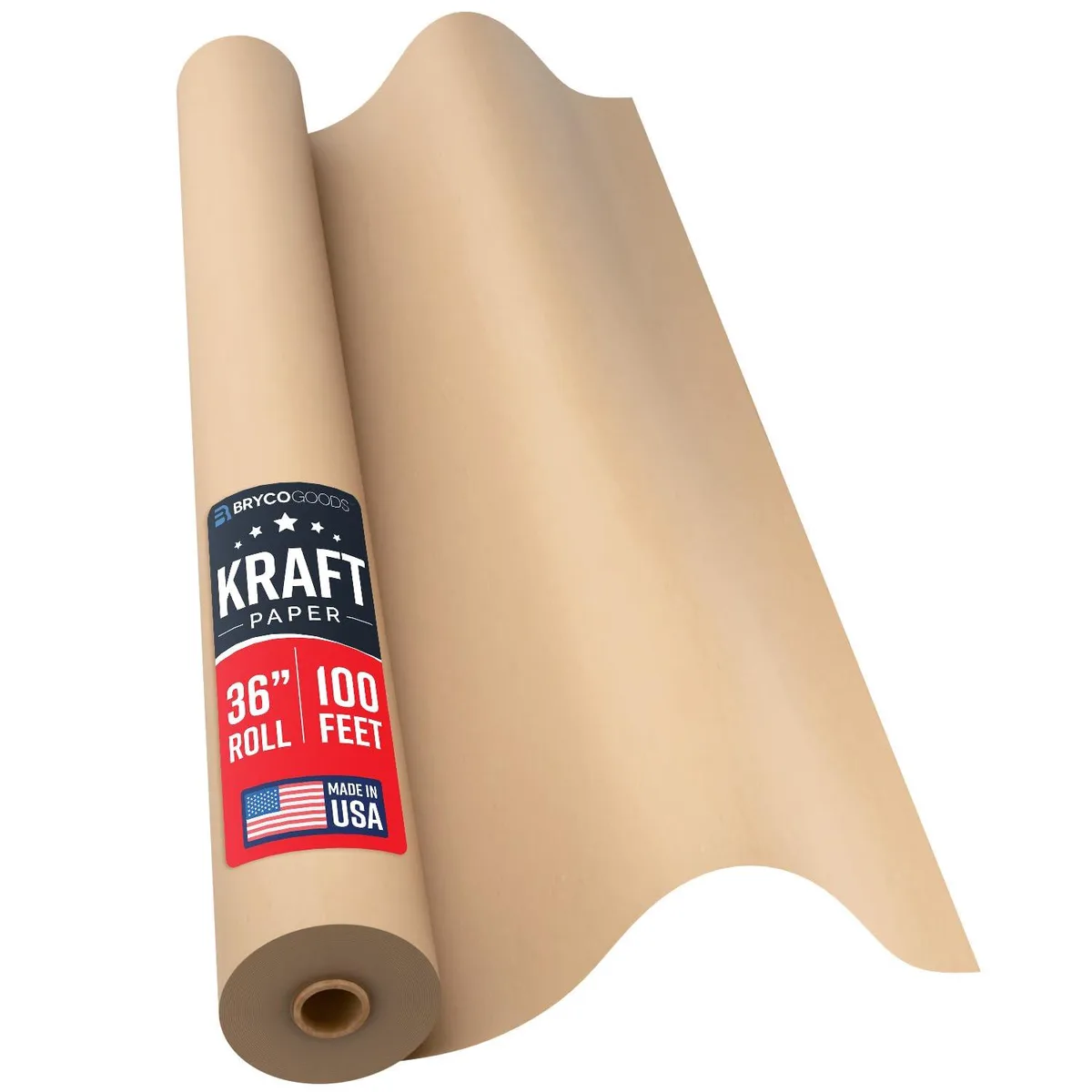  Bryco Goods Rustic Kraft Paper Roll 36" x 1200" (100 ft) 22 lb — product photo