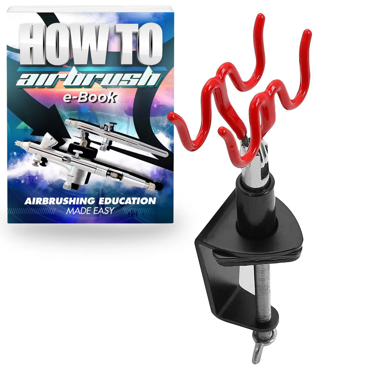 POINTZERO POINTZERO Hold-22C Clamp-on Stand Two Airbrush Holder Station — product photo