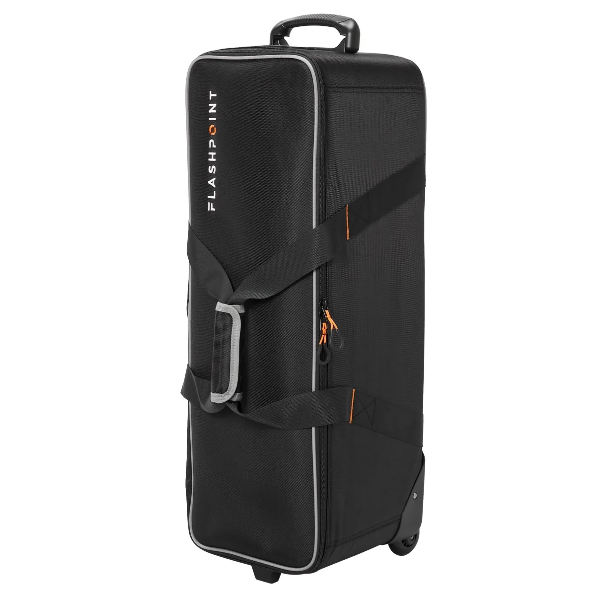 Wheeled hard camera case with handle and straps
