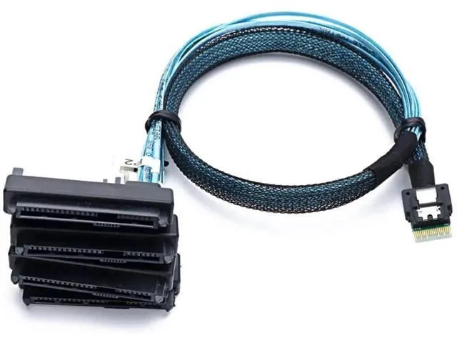 Fervit Fervit PCIe Slimline SAS 4.0 SFF8654 4i to SFF8482 2in1 SATA Cable 1m — product photo