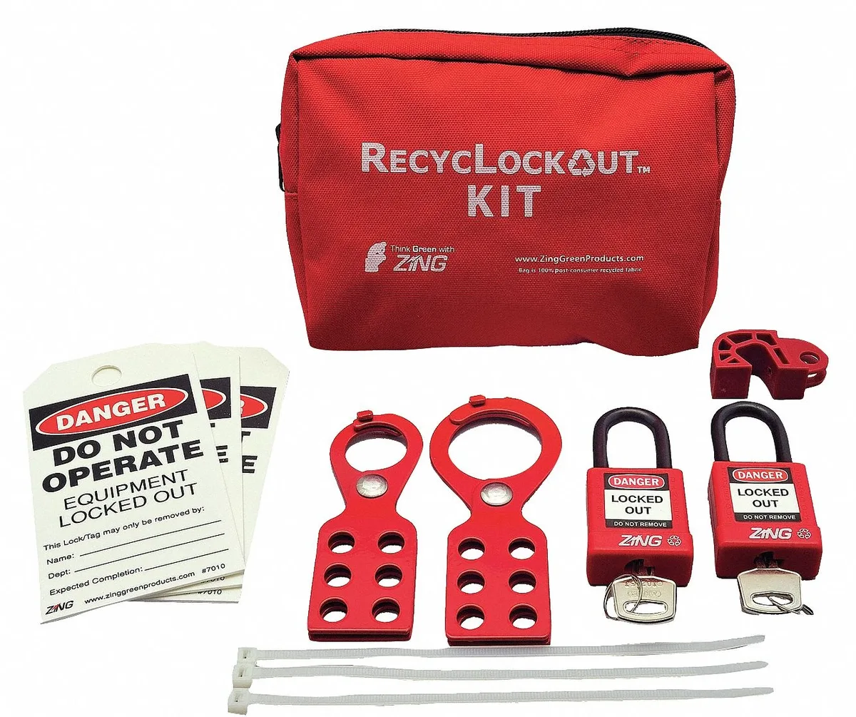 Zing Bars electrical lockout kit in fabric pouch