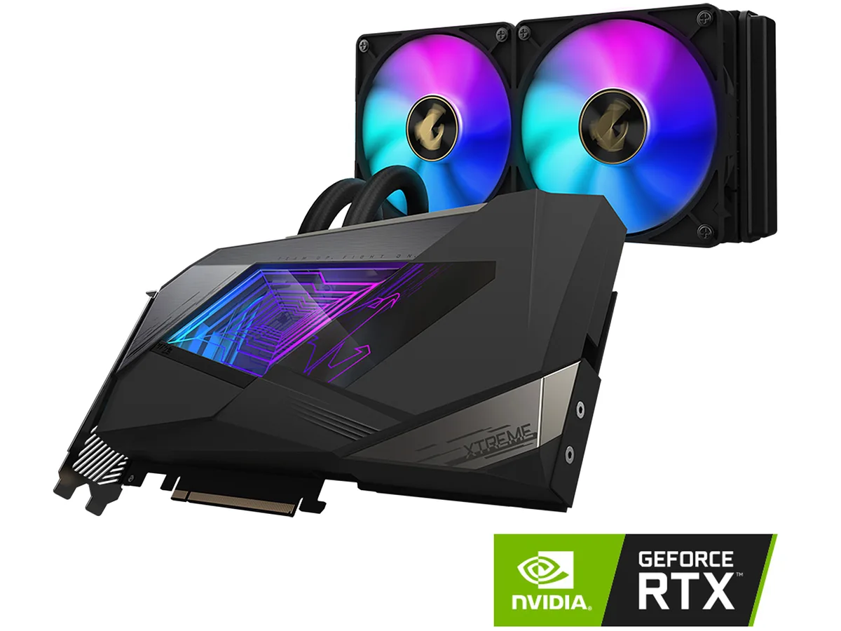 GIGABYTE GIGABYTE GV-N3080AORUSX W-10G GeForce RTX 3080 graphics card — product photo