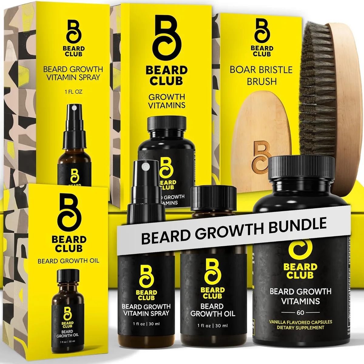 TAURKENAM TAURKENAM Beard Growth Kit Oil Vitamins Spray Brush Gift Set — product photo