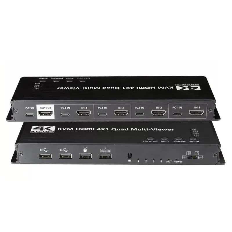 Jansicotek Jansicotek OZK6 4×1 HDMI KVM Multiviewer 4K30Hz video switch — product photo