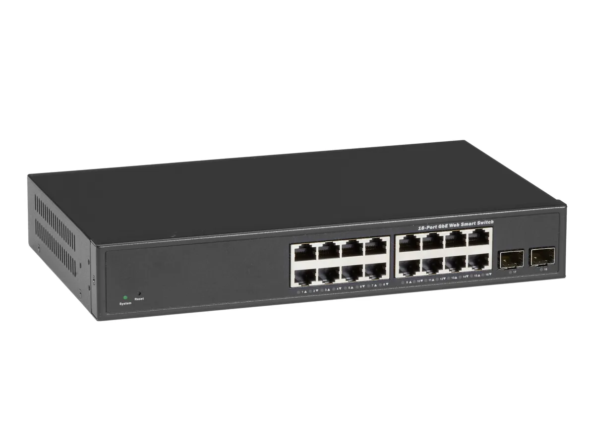 Black Box Corporation Black Box Corporation LGB2118A-R2 16-port Gigabit network switch with 2 SFP — product photo