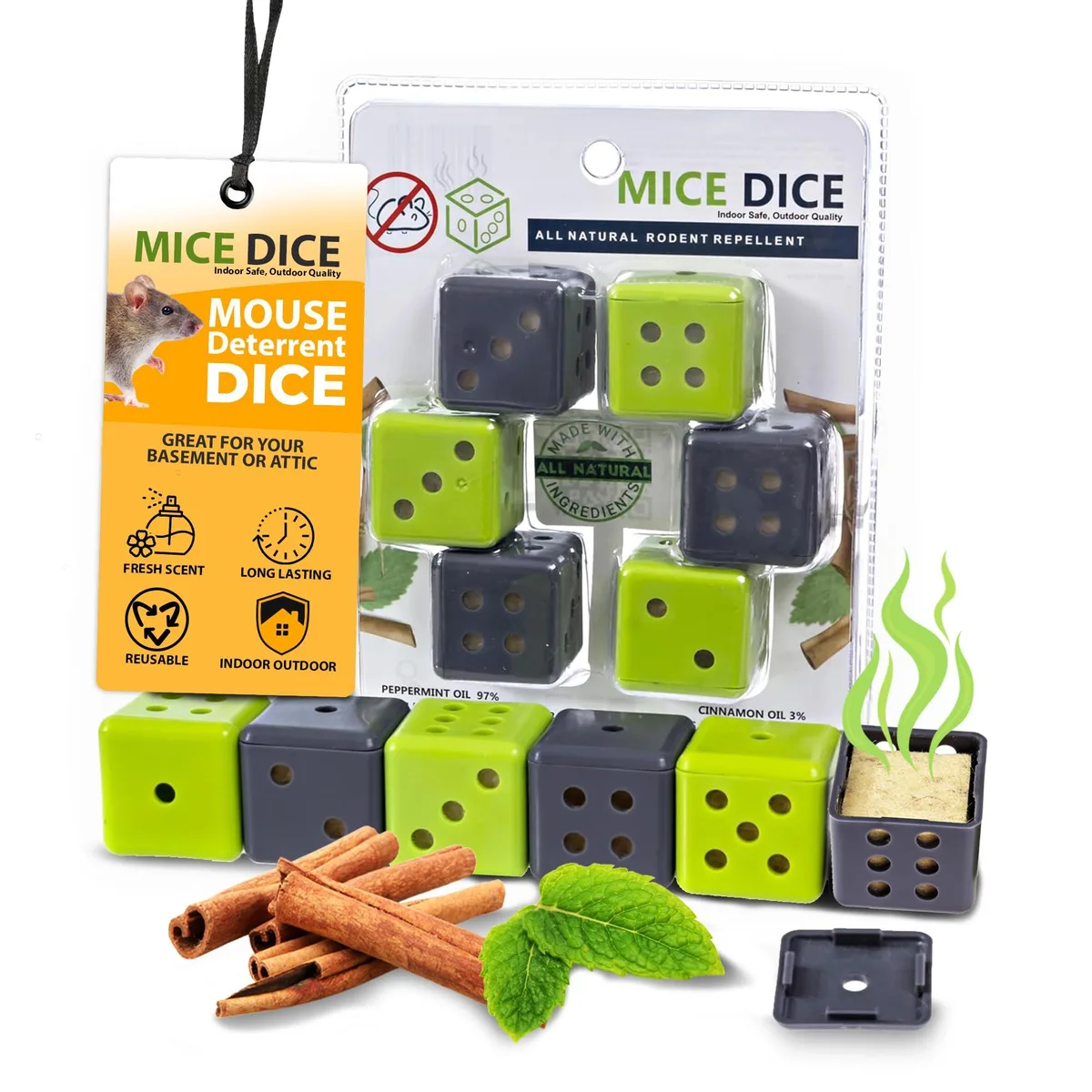  Mice Dice Peppermint Oil Pest Control — product photo