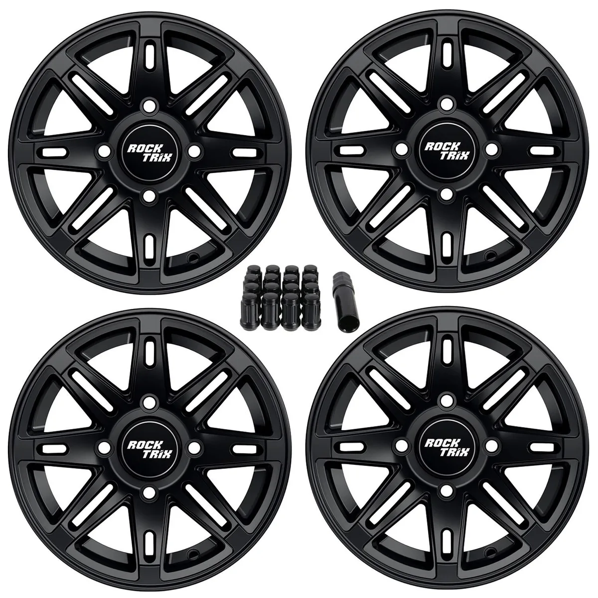 RockTrix RockTrix RT103 12x7 4x156 ATV Wheels 4+3 Offset Set of 4 — product photo