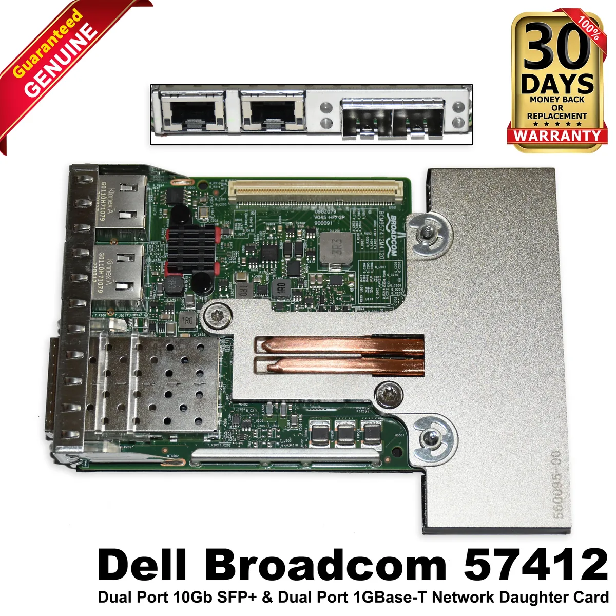 DELL DELL Broadcom 57412 NWMNX Network Daughter Card 10Gb SFP+ 1GbE RJ45 — product photo