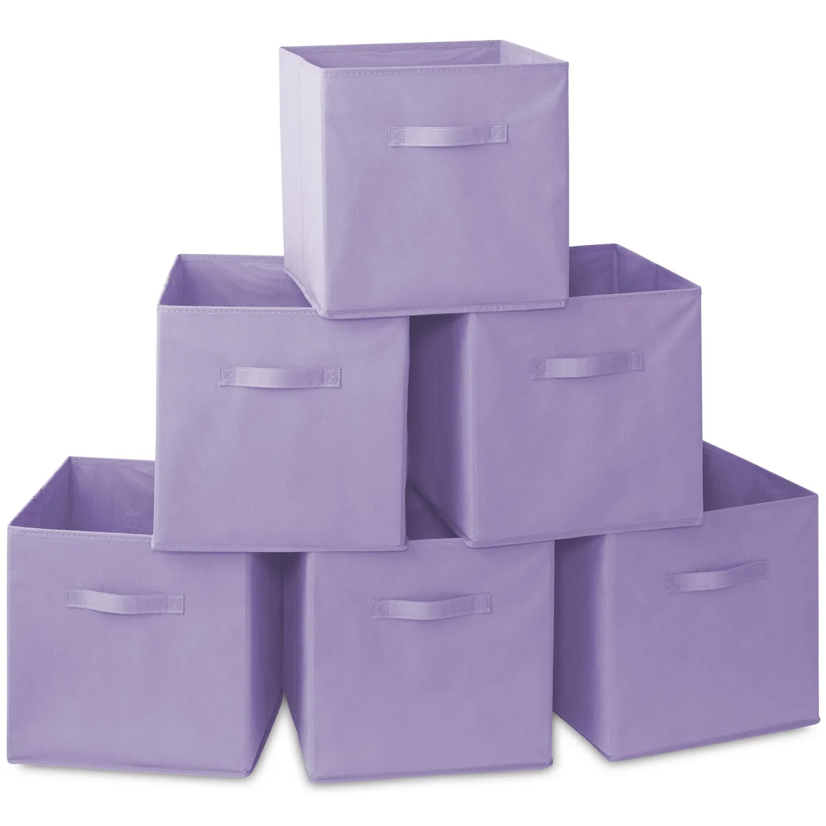 Casafield Casafield Set of 6 Collapsible Fabric Cube Storage Bins, Lavender, 13 — product photo