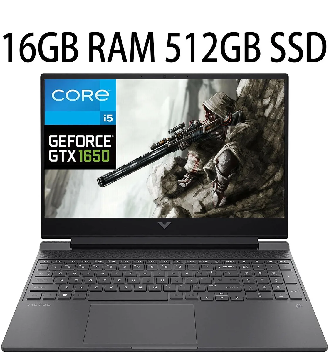 HP HP Victus 15 gaming laptop i5-12450H GTX 1650 16GB 512GB 15.6" FHD 144Hz — product photo