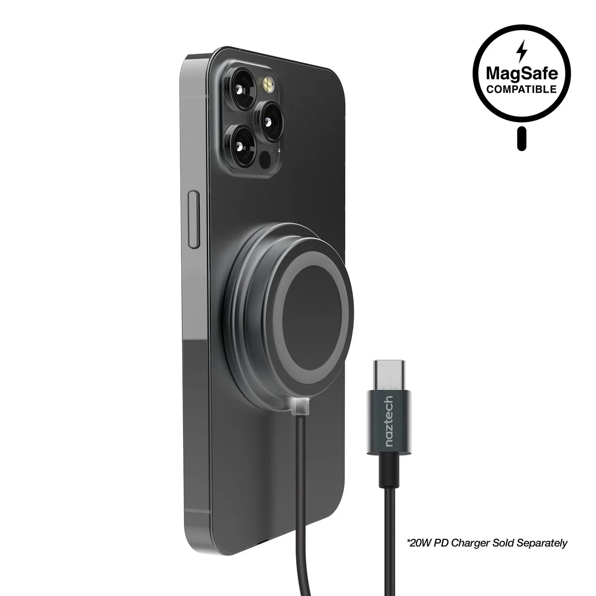 Naztech Naztech Alloy Magnetic 15W Wireless Charger — product photo