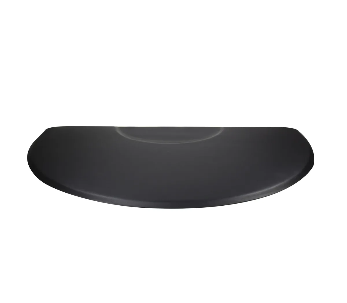 Black half-circle anti-fatigue salon mat, extra-thick PUR finish