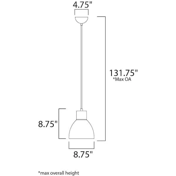 Maxim Mfg. Maxim Mfg. 11022 Cora 1-Light 8.75" Black Gold Pendant — product photo