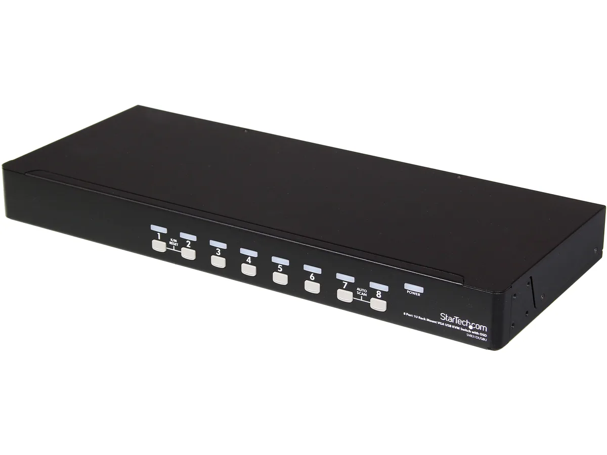 STARTECH STARTECH SV831DUSBUK 8-Port 1U Rackmount USB KVM Switch Kit — product photo