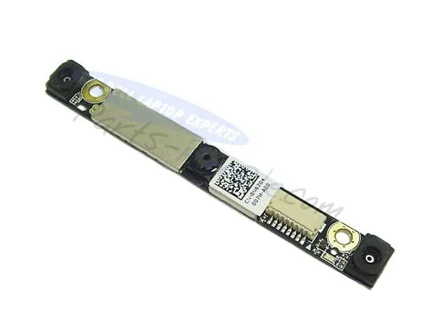 Small rectangular webcam module with lens and circuit board visible