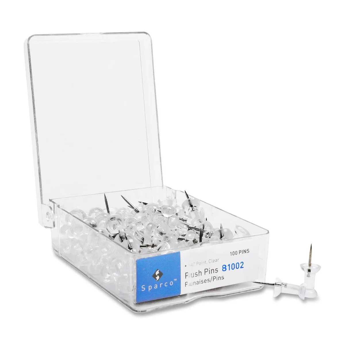 Sparco Products Sparco Products 81002 Push Pins 100/BX Clear — product photo