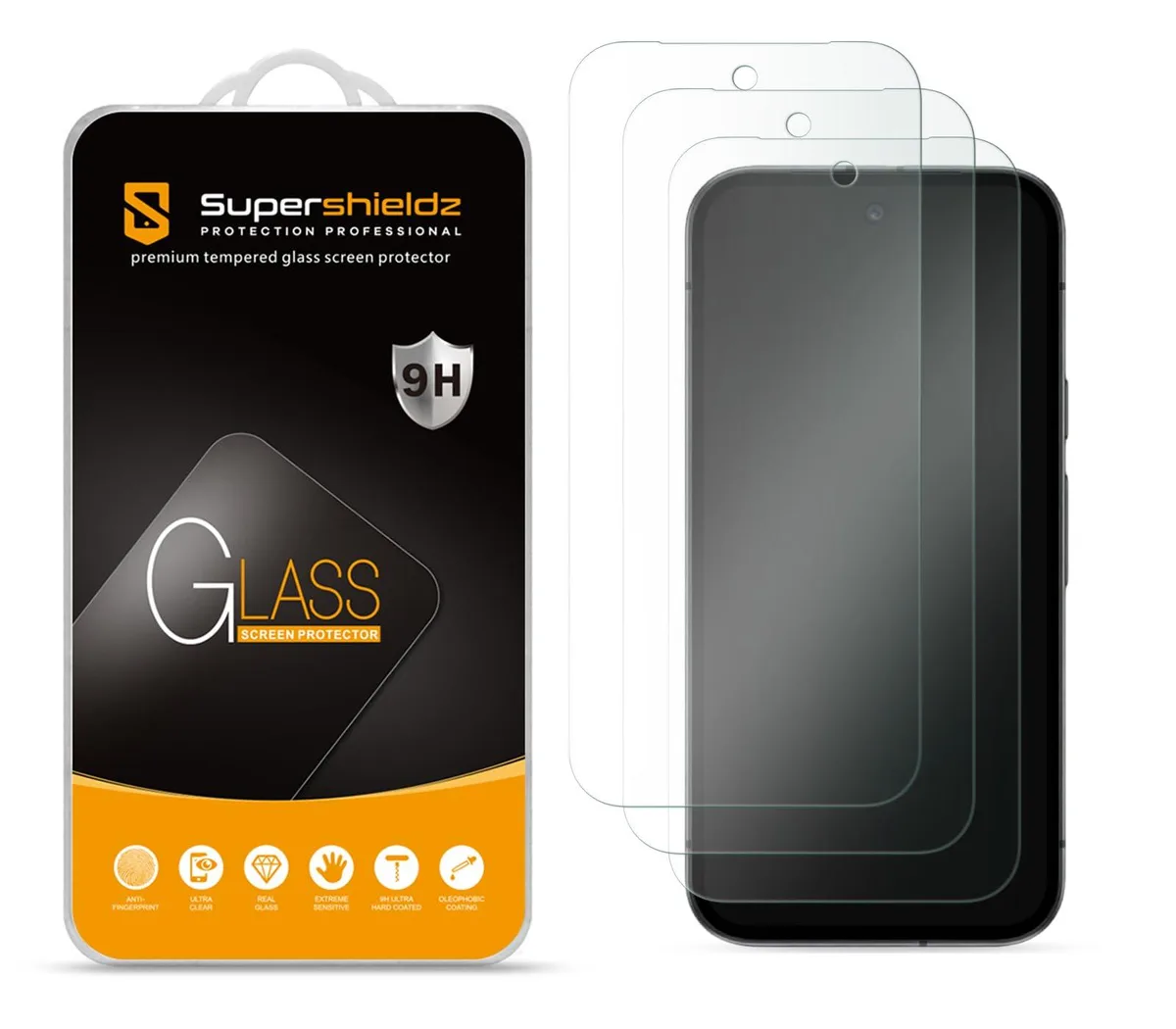  Supershieldz Tempered Glass Screen Protector 3 Pack for Google Pixel 10a 6.3 inch — product photo