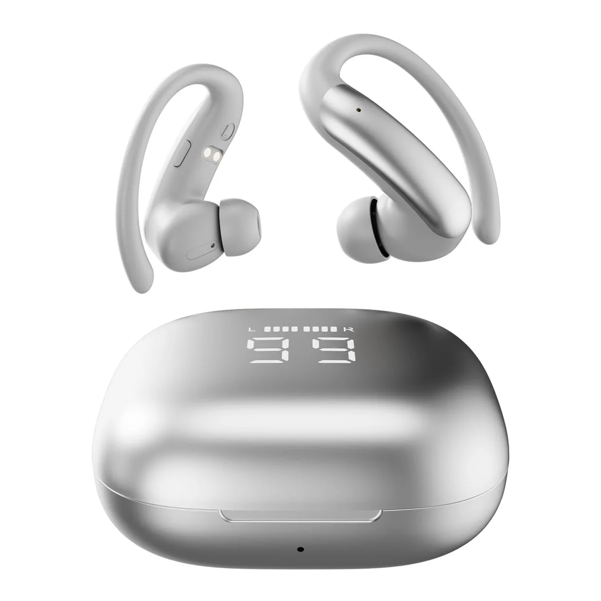 No Sew No Sew M145 wireless earbuds, Bluetooth 6.0, 48 h, silver — product photo