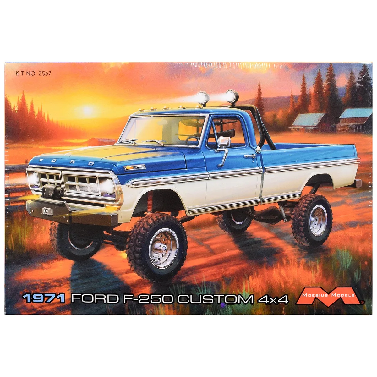 Moebius Models Moebius Models 1971 Ford F-250 Custom Lifted 4x4 1/25 Scale Model Kit — product photo