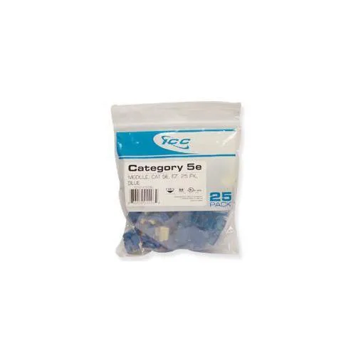 ICC ICC IC107E5CBL EZ Style Category 5e RJ45 Modular Jack 8P8C Blue 25/Pack — product photo