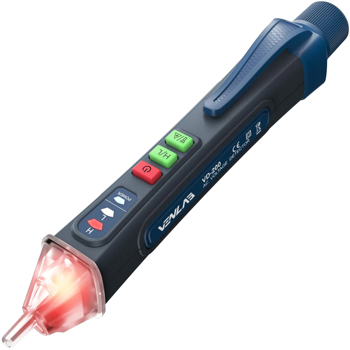 aFe Power voltage tester pen with LCD display and flashlight