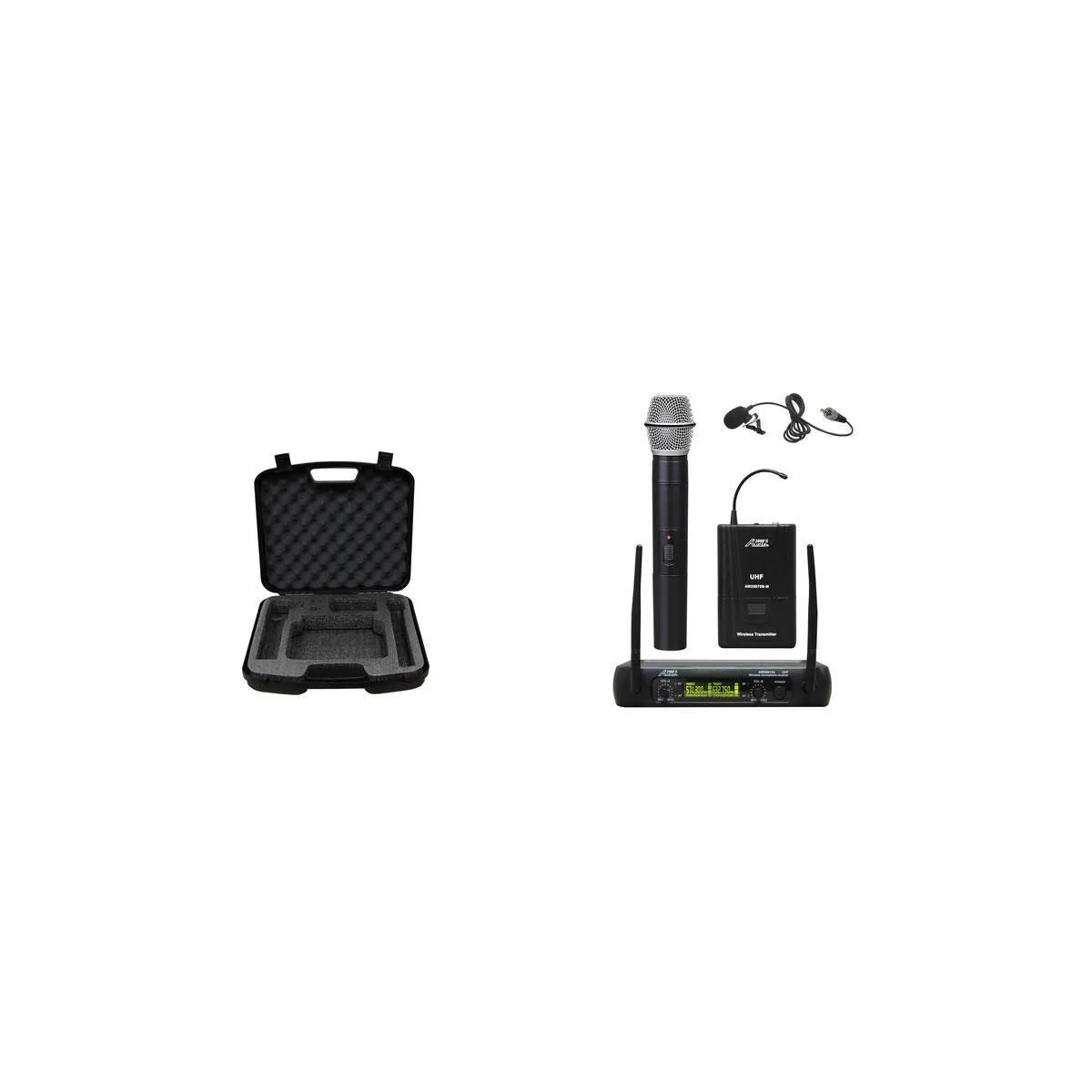 Audio2000S Audio2000S AWM6074UL UHF Dual-Channel Wireless Handheld/Lavalier Microphone System — product photo