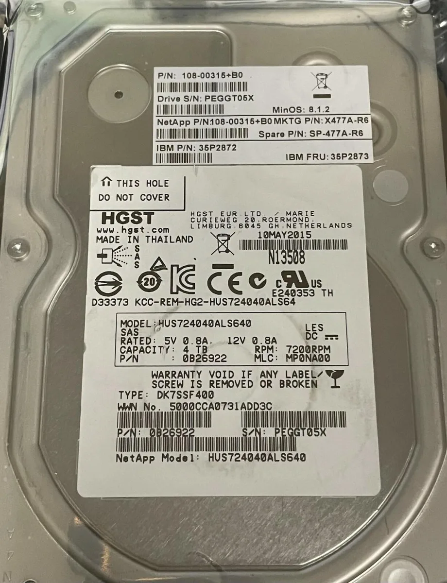 HGST HGST X477A-R6 4TB 7200rpm SAS 3.5 internal hard drive — product photo