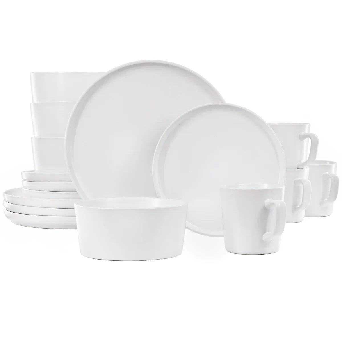 Elama Elama Luxmatte White 16-piece stoneware dinnerware set — product photo