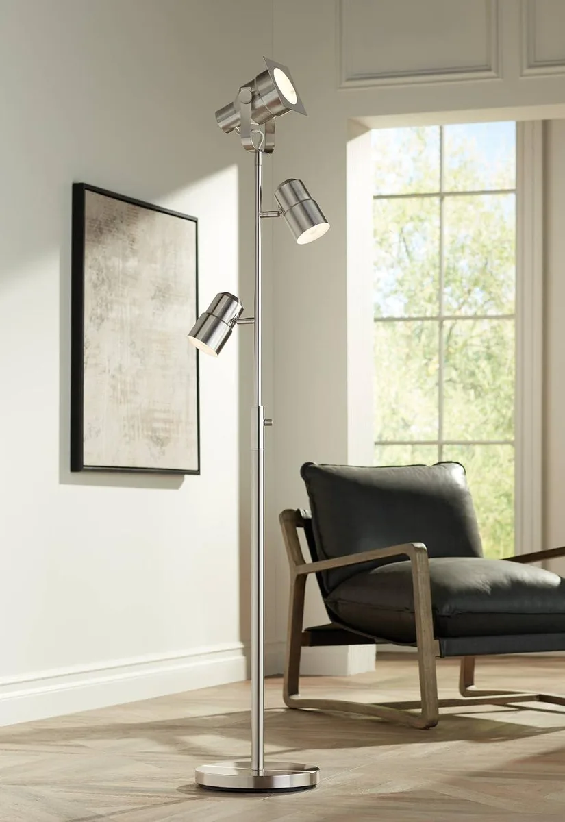 TUKO TUKO Nuovo 3-Light Tree Floor Lamp 70" Brushed Nickel — product photo