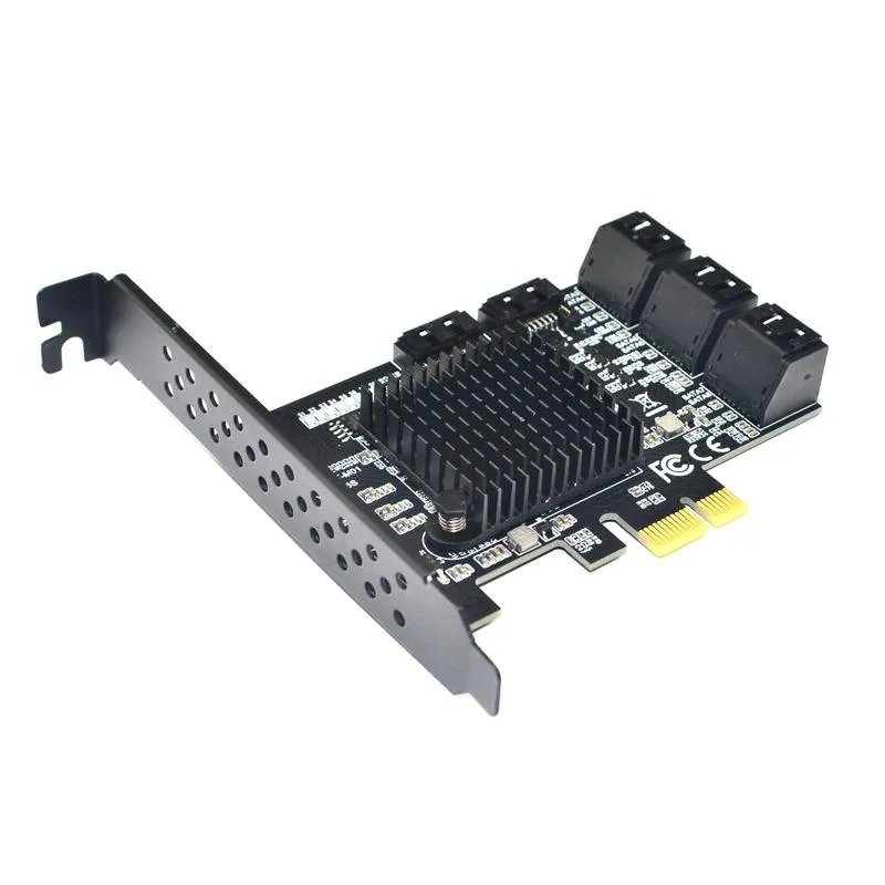 YINGHUA YINGHUA 88SE9215 Chip 8 Ports SATA 3.0 PCIe Expansion Card with Heat Sink — product photo