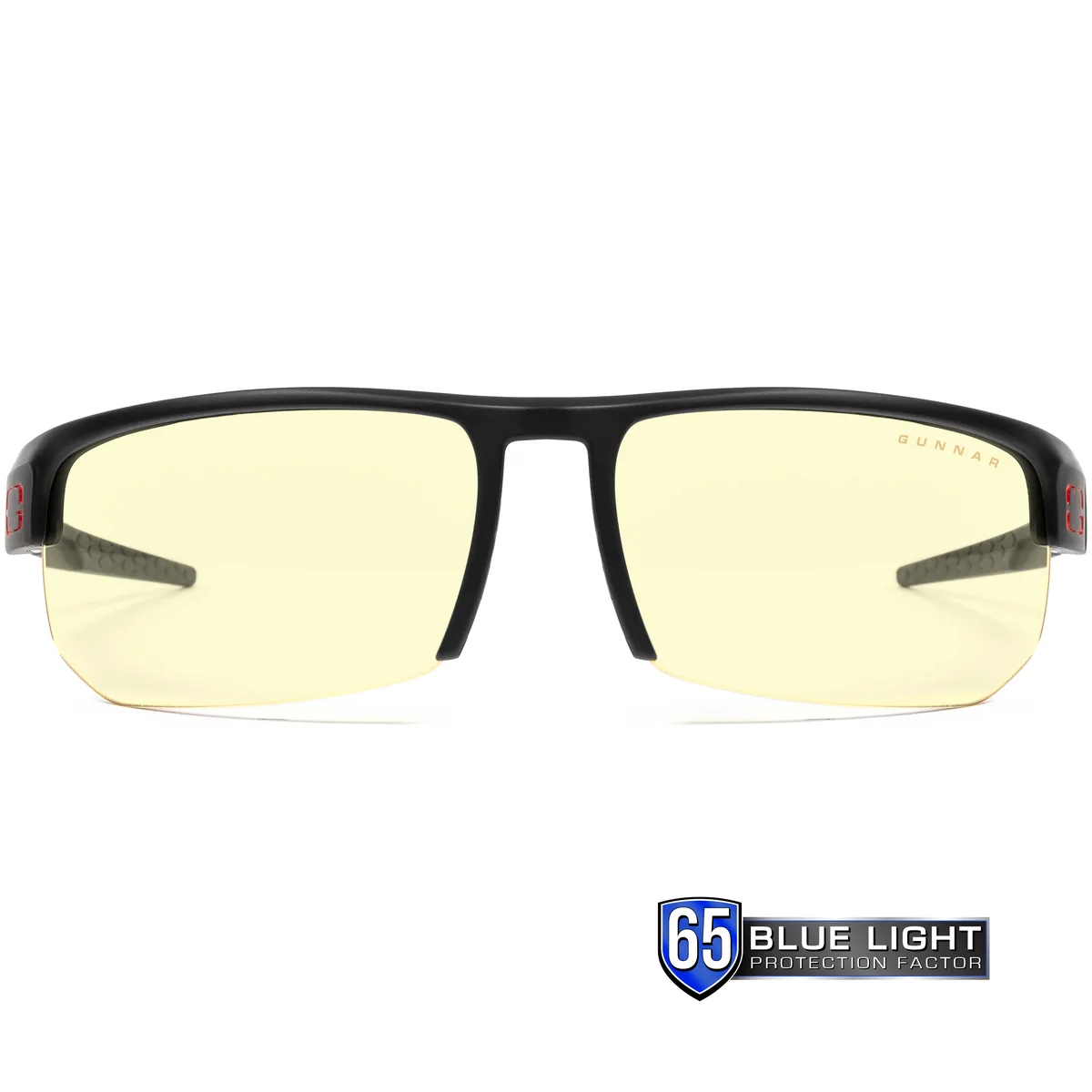 Gunnar Optiks, LLC. Gunnar Optiks, LLC. TOR00101 Torpedo computer glass Onyx frame Amber lens 65% blue light 100% UV — product photo