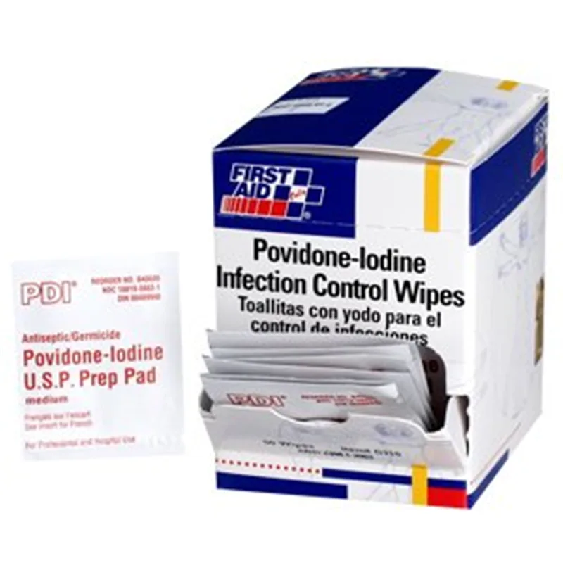 First Aid Only First Aid Only PVP Iodine 10% Antiseptic Wipes 50/Box G310 — product photo