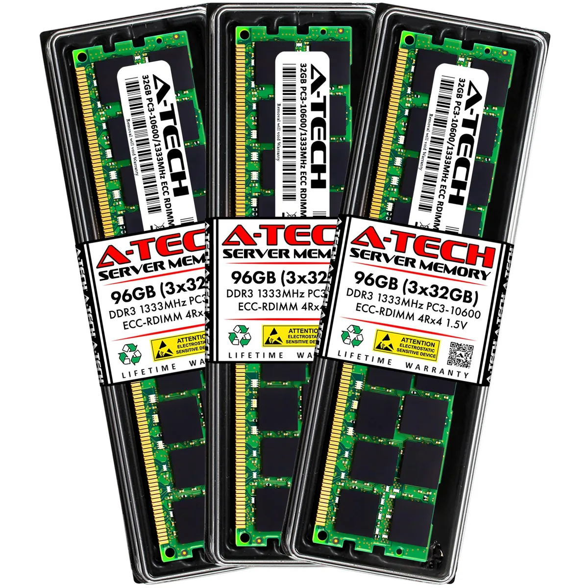 A-Tech A-Tech 96GB Kit (3x32GB) DDR3 1333MHz ECC RDIMM memory upgrade — product photo