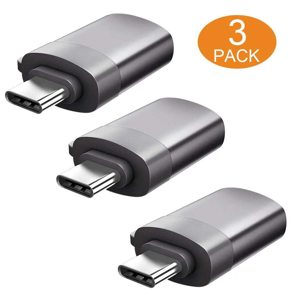 LUOM LUOM USB-C to USB 3.0 Adapter 3 Pack Grey — product photo