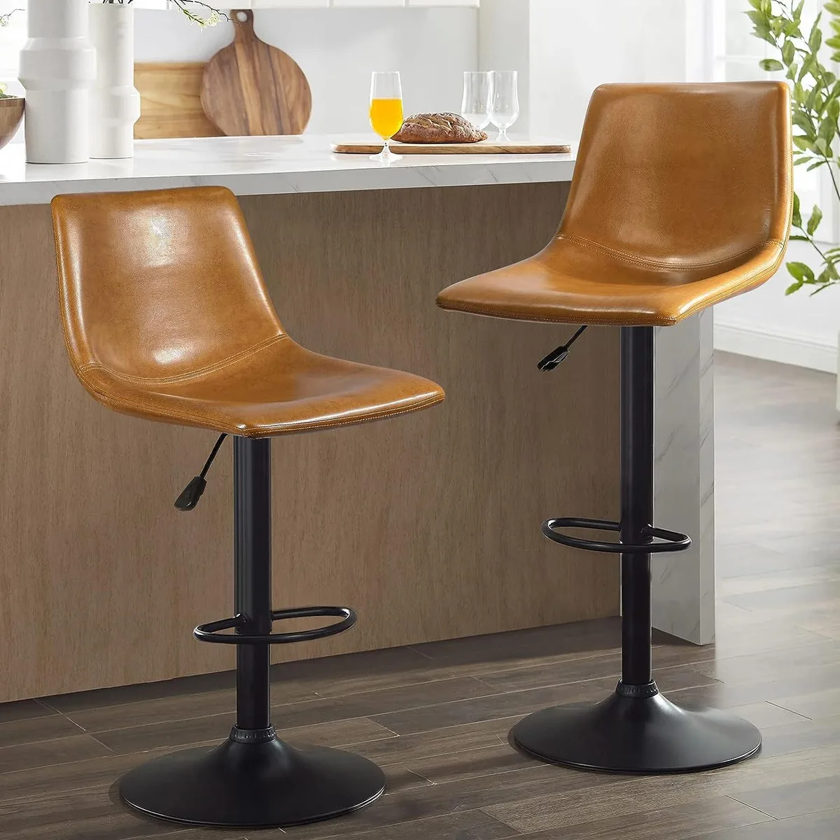 Vitesse Vitesse Adjustable Swivel Barstools Set of 2 Whisky 350 lbs — product photo
