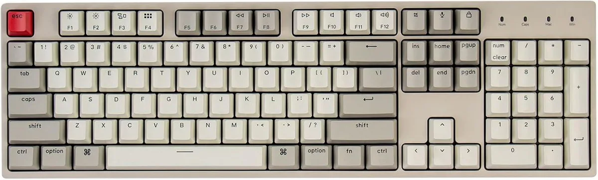 TUKO TUKO Keychron C2 Full Size Hot-swappable Wired Mechanical Keyboard 104 Keys Red Switch Retro Keycaps — product photo
