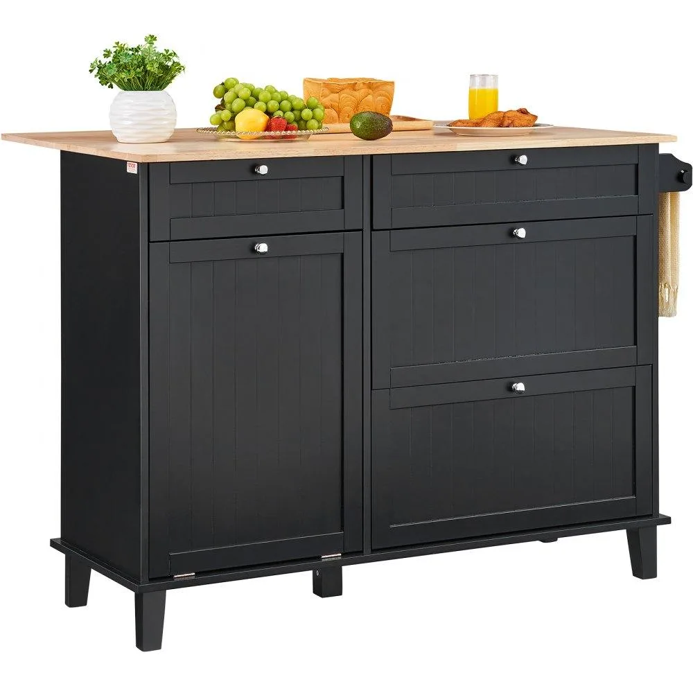 VEVOR VEVOR Kitchen Island Cart 50" Black 101 lbs — product photo