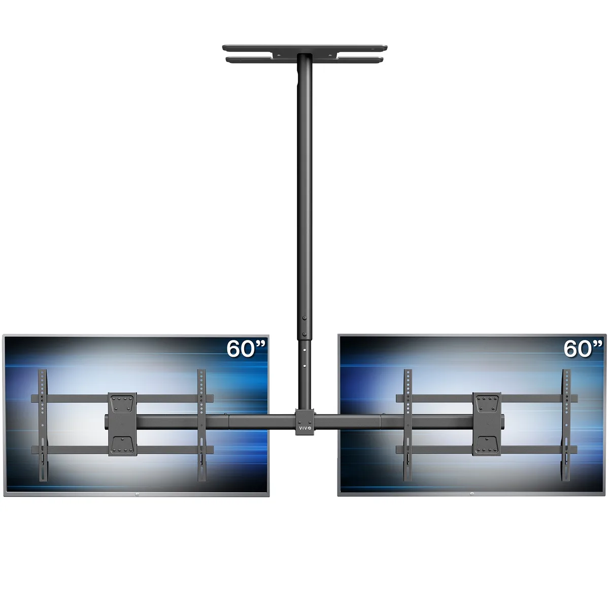 VIVO VIVO Side-by-Side Dual TV Ceiling Mount 34-60 inch 5.5ft Pole — product photo